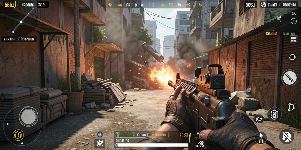 Tampilan menarik dari gameplay 666J yang penuh aksi.