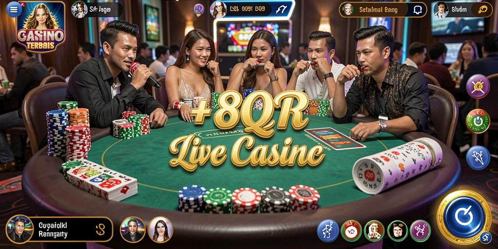 Tampilan gameplay Live Casino yang mendebarkan di 8QR.