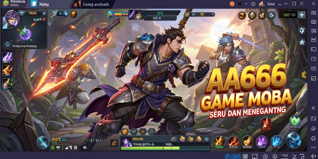 Tampilan gameplay menarik dari AA666 yang menampilkan aksi MOBA.