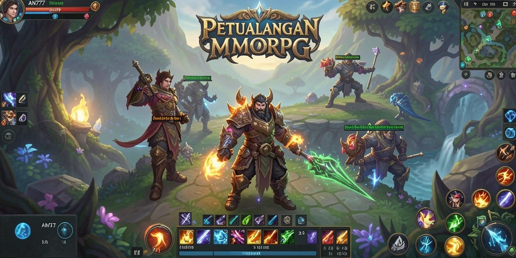 Gameplay mendebarkan AN777 dalam dunia MMORPG.