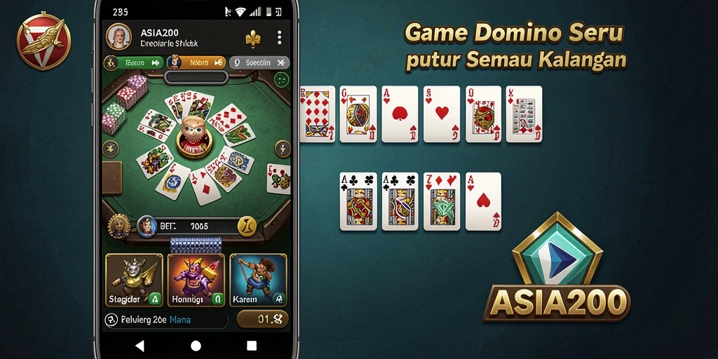 Tampilan gameplay menarik dari ASIA200 yang menggambarkan suasana permainan Domino.