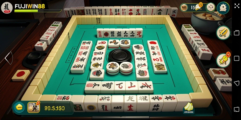 Tampilan gameplay seru dari FUJIWIN88 dengan elemen Mahjong yang menarik.