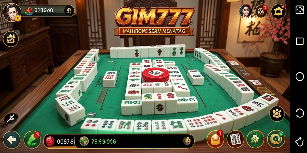 Screenshot gameplay GIM777 dengan tampilan menarik dari ubin Mahjong.