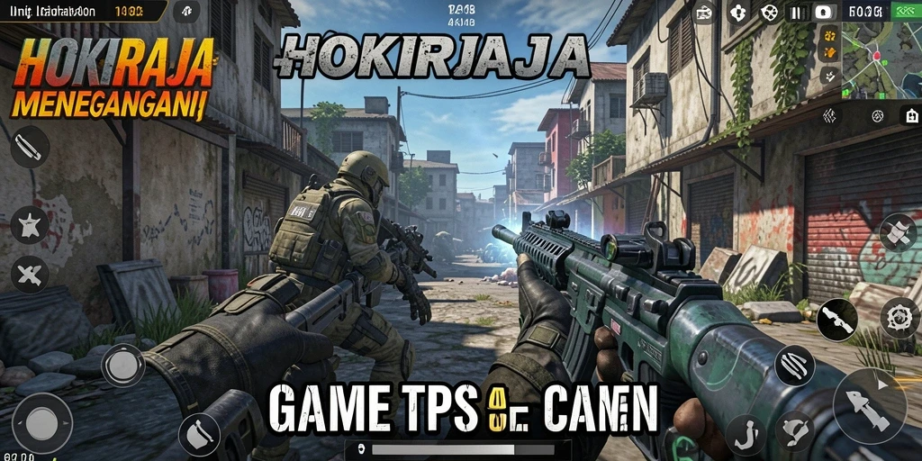 Screenshot menunjukkan aksi mendebarkan dalam gameplay TPS HOKIRAJA.