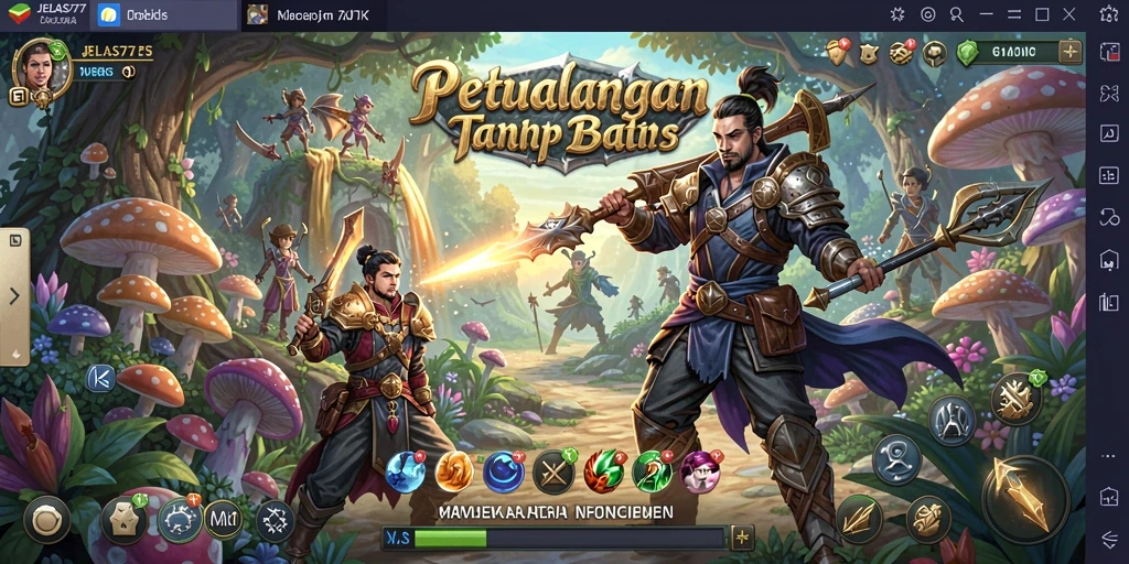 Tangkapan layar utama menunjukkan aksi seru dalam permainan RPG.