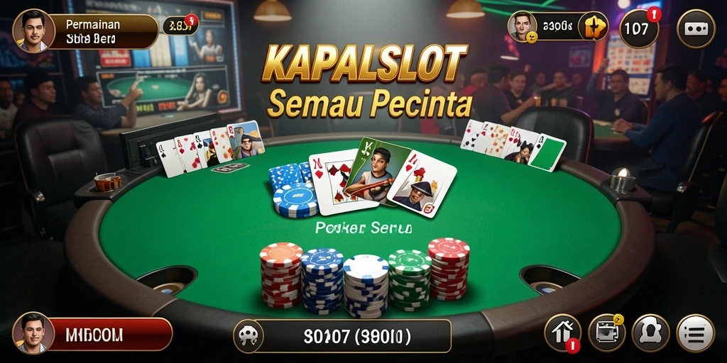 Tampilan gameplay KAPALSLOT yang mendebarkan dan penuh tantangan poker.