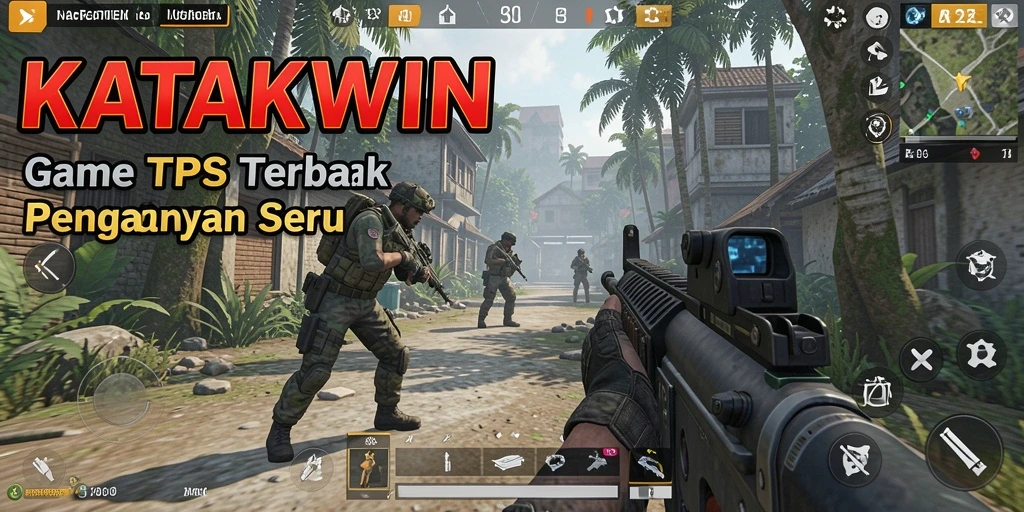 Screenshot gameplay KATAKWIN yang menegangkan dalam aksi TPS.
