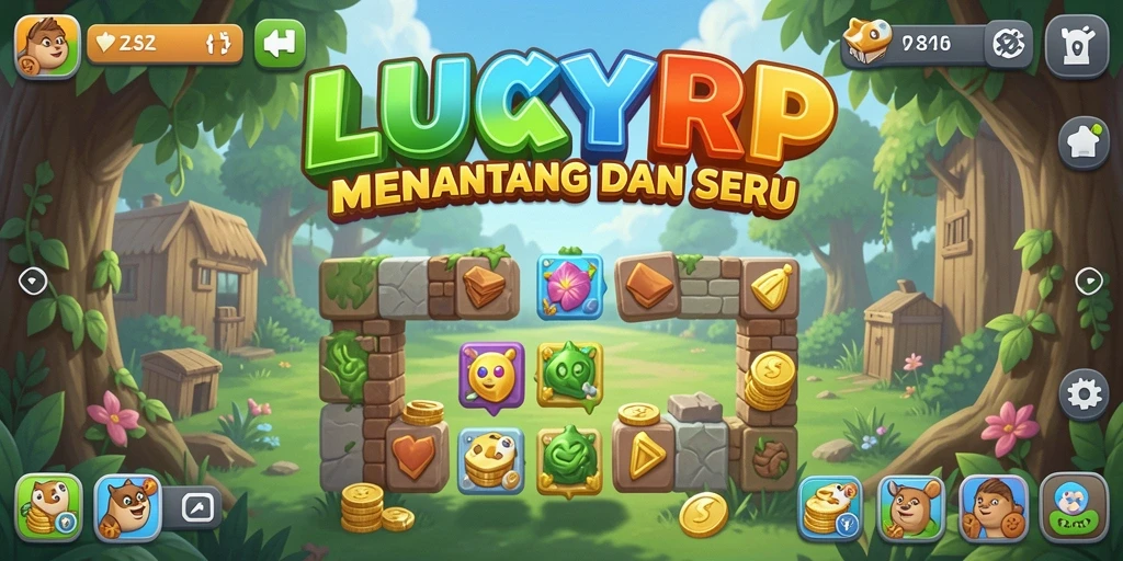 Tampilan gameplay LUCKYRP dengan tantangan puzzle yang seru.