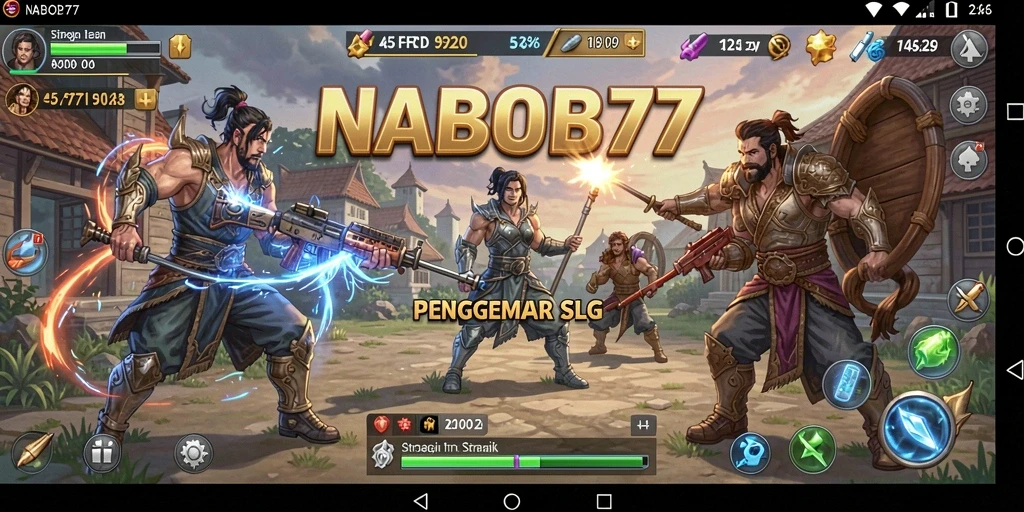 Screenshot menampilkan aksi pertempuran strategi yang mendebarkan.