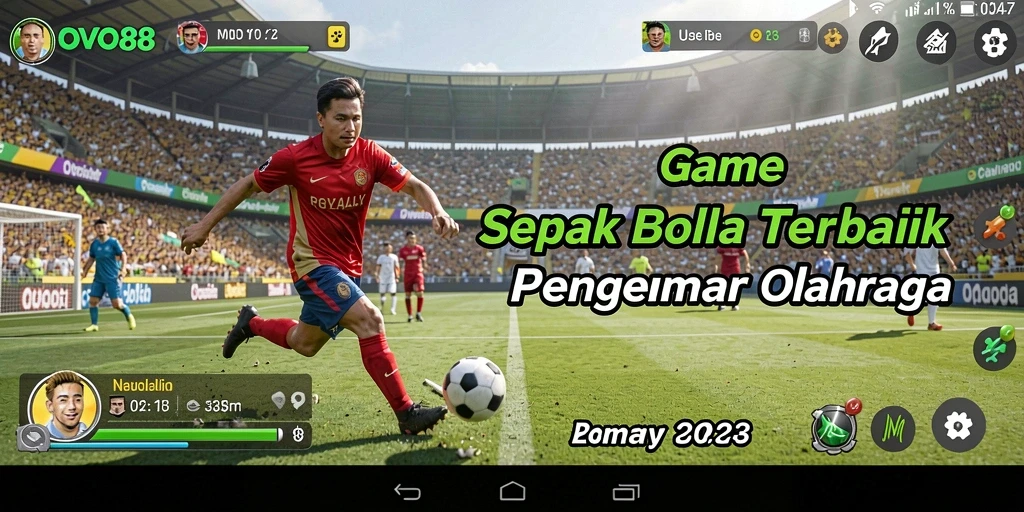 Tampilan gameplay OVO88 saat pertandingan sepak bola berlangsung.