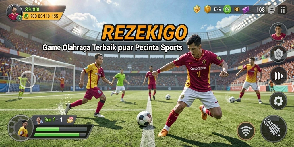 Tampilan menarik dari gameplay olahraga di REZEKIGO.