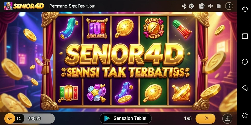Screenshot gameplay <strong>SENIOR4D</strong> menampilkan serunya permainan Slot penuh warna.