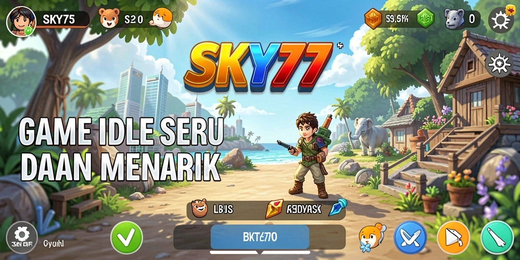 Tampilan gameplay utama SKY77 yang menampilkan pengalaman Idle yang menggembirakan.