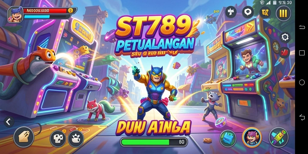 Tangkapan layar gameplay ST789 yang menunjukkan aksi seru di dunia Arcade.