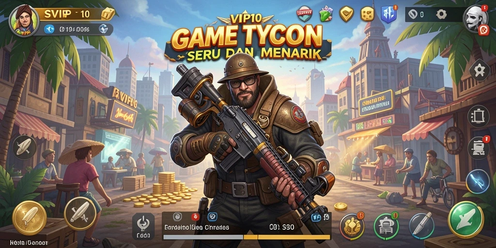 Tampilan menarik dari gameplay SVIP10 yang menampilkan manajemen bisnis Tycoon.
